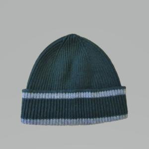 GREEN AND SILVER HAT 100% LAMBSWOOL